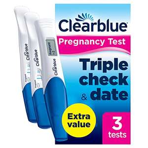 Clearblue Pregnancy Test Ultra Early Triple-Check & Date Combo Pack, Results 6 Days Early & Weeks, Kit Of 3 Tests