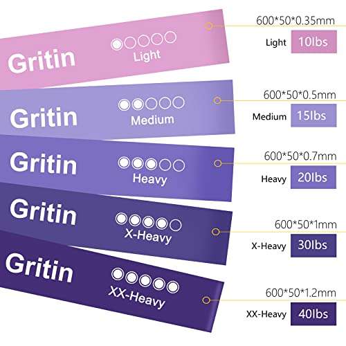 Gritin Resistance Bands, [Set of 5] Skin-Friendly Resistance Bands £6.19 Dispatches from Amazon Sold by ACCER TRADING LIMTED