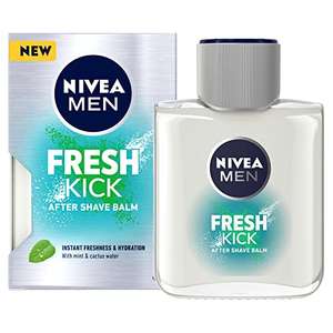 NIVEA MEN Fresh Kick After Shave Balm (100ml), Refreshing Mint & Cactus Water (£3.33/£2.98 Subscribe & Save) + 10% off voucher on 1st S&S