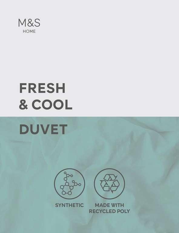 Fresh & Cool 4.5 Tog Duvet (Single £9 / Double £11 / King £16 / Super King £29) + Free Click & Collect @ Marks & Spencer