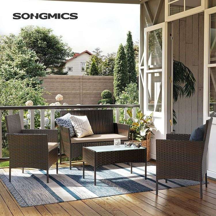 4 Pieces Garden Furniture Set £125.99 Delivered Using Code @ Songmics