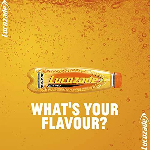 Lucozade Energy Drink, Orange Flavour, Fizzy, 4 Pack, 380ml Bottles - £1.75 S&S