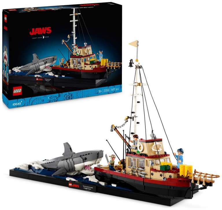 LEGO Ideas Jaws Set with Model Shark & Boat 21350 w/code