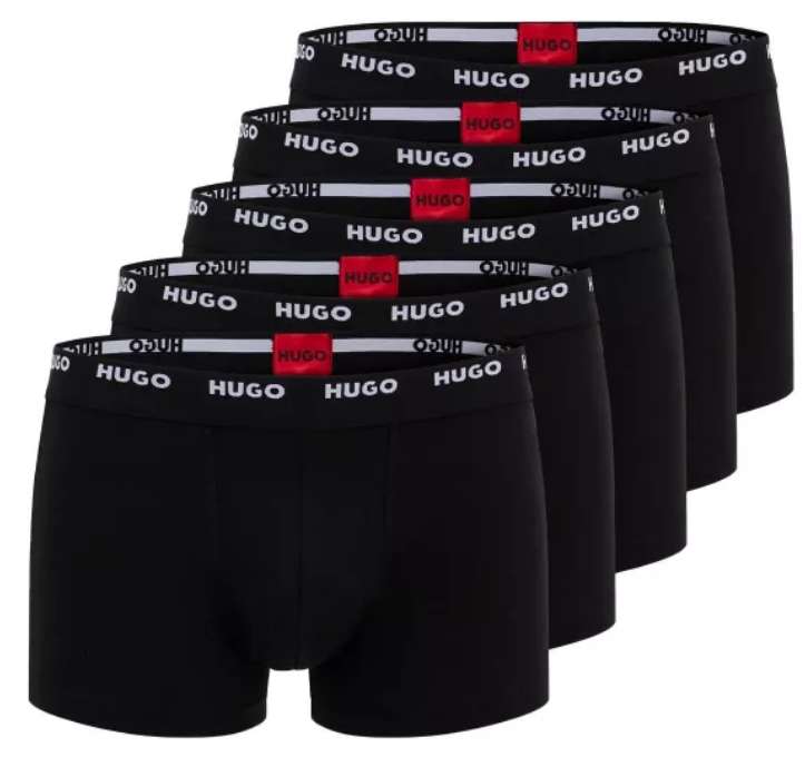HUGO Mens Trunk 5 Pack Stretch-Cotton Trunks with Logo waistbands (Possible £11.86 Using Promo) Otherwise £16.86 @ Amazon