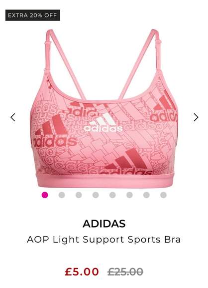 Neon pink sports bralette, Adidas