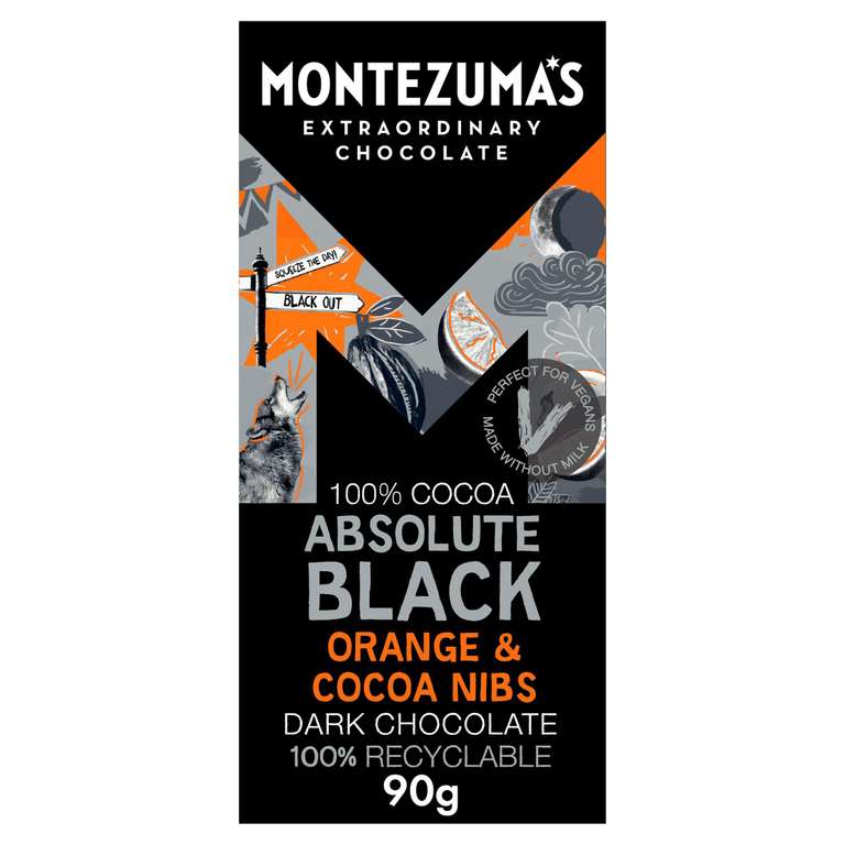 Montezuma's Orange & Cocoa Nibs Dark Chocolate 90g @ Sainsbury's