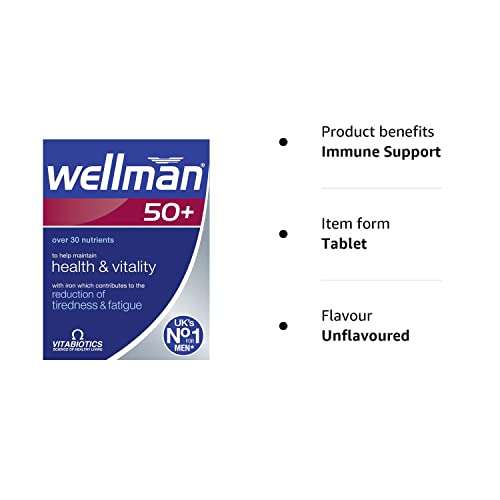 Vitabiotics Wellman 50+, 30 Tablets £6 / £5.7 Subscribe and Save @ Amazon