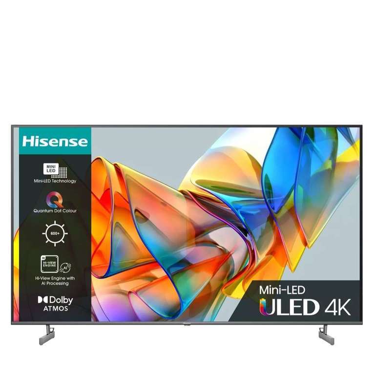 Hisense 55U6KQTUK 55 Inch Mini LED 4K UHD Smart TV (5 Year Warranty)