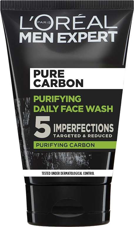 L'Oreal Paris Men Expert Hydra Energetic / Pure Charcoal (Blackhead Cleanser) Face Wash 100ml (£2.85/£2.55 on S&S)