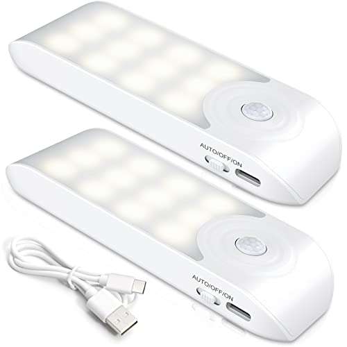 3 Pack Motion Sensor LED Night Light USB Rechargeable Indoor