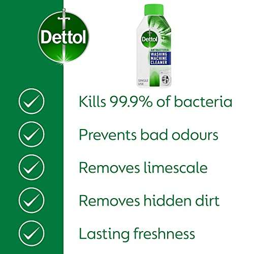 Dettol Original £2.55 S&S Antibacterial Washing Machine Cleaner, Removes Limescale, Bad Odour, Bacteria £2.70 S&S