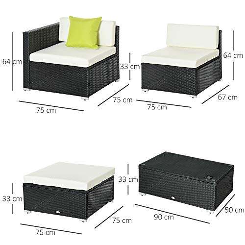 Outsunny 5PC Rattan Furniture Set £257.50 @ Amazon sold by MHSTAR