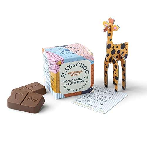 PLAYin CHOC ToyChoc Box, Organic Vegan Kids Chocolate Gift Box With Surprise 3D Puzzle £1.95 @ Amazon