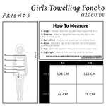 FRIENDS Kids Robe, Girls Poncho Towel 100% Cotton ages 5-8 with voucher Sold by Get Trend