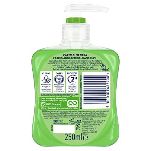 Carex Dermacare Aloe Vera Antibacterial Hand Wash Pack of 6 × 250ml - £5.88 (or £5.58 with Subscribe & Save) @ Amazon