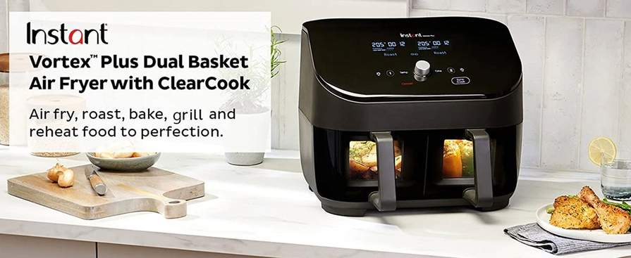 Instant Vortex Plus ClearCook Dual Baskets Air Fryer, 7.6L