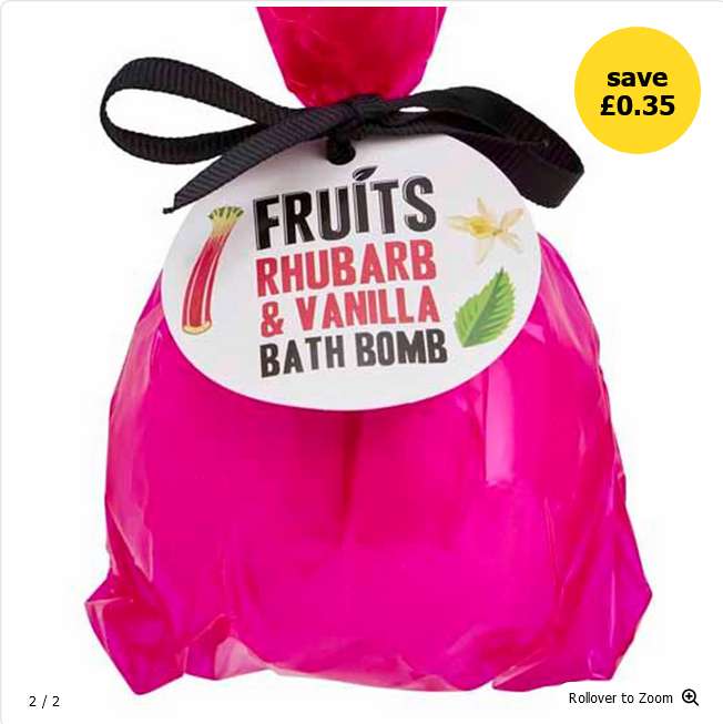 Wilko Fruits Rhubarb & Vanilla Bath Bomb 170g OR Wilko Fruits Strawberry & Pomegranate Bath Bomb 170g: 25p + Free Click & Collect @ Wilko
