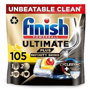 Finish Ultimate Plus Infinity Shine Dishwasher Tablets Bulk, Scent: Lemon , Size: Total 105 Dishwasher Tabs - £13.32 S&S + Voucher
