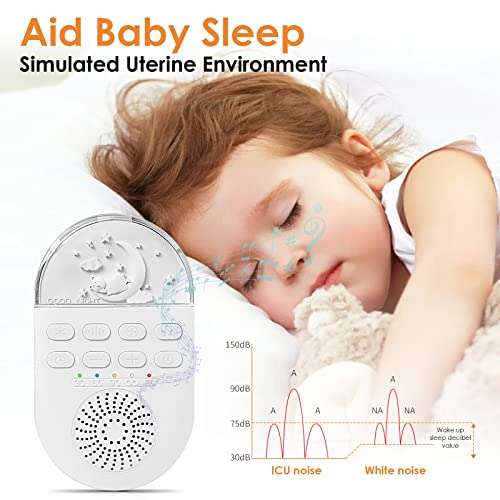 White Noise Machine for Baby Adults Kids Sleeping, Sleep White Sound Machine with Night Light
