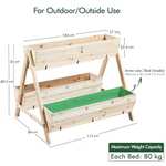 3 Tier Raised Garden Planting bed Natural Wood 112 x 92.5 x 89.5 cm with voucher Sold by Yaheetech UK