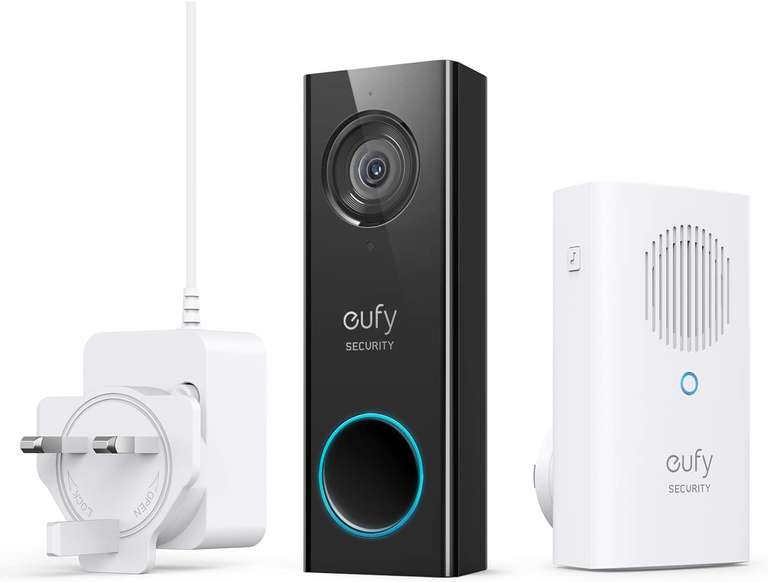 eufy Security Wi-Fi Video Doorbell, 2K Resolution, Local Storage, Human Detection, Wireless Chime - Sold by AnkerDirect UK FBA