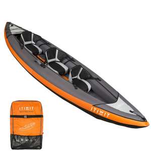 Decathlon Itiwit 100 2/3 person inflatable touring kayak in orange (paddle or pump not included) for £249.99 click & collect @ Decathlon