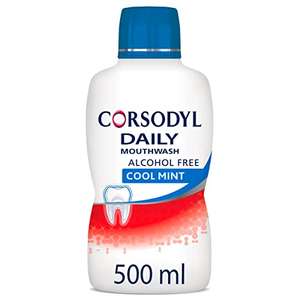 Corsodyl Daily Gum Care Mouthwash Alcohol Free Cool Mint 500ml - £2.70 S&S with Voucher