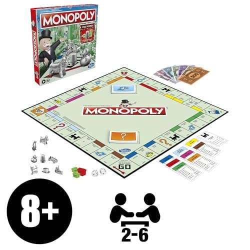 Monopoly Board Game, Family Time Games for Adults and Children, 2 to 6 Players