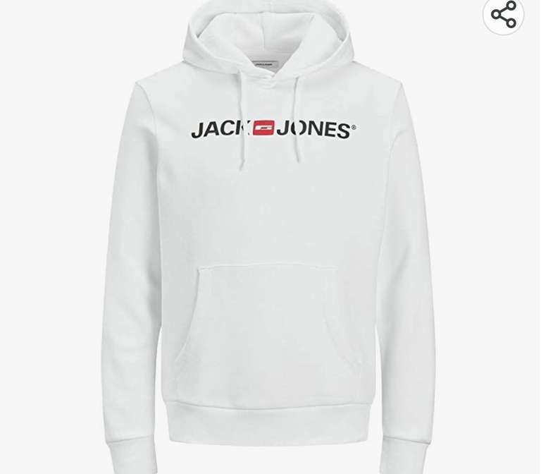 Jack & Jones Men's Hoodie (Grey or White) - £12 each @ Amazon