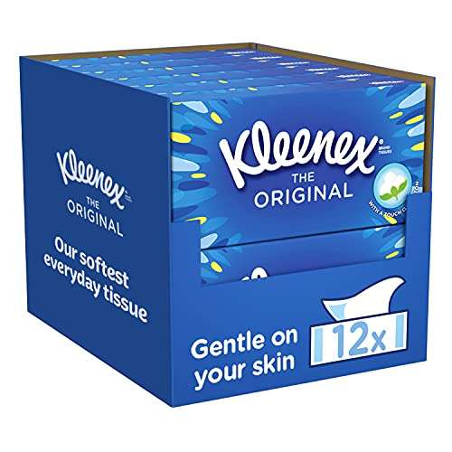 Kleenex Original Facial Tissues - Pack of 12 Tissue Boxes - £13.50 (£1.12/box) or £12.15 Subscribe & Save (£1.01/box) @ Amazon