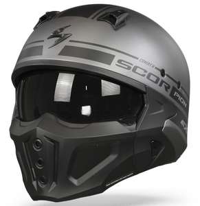 Scorpion EXO-Covert-X - Tussle Matt Silver Helmet