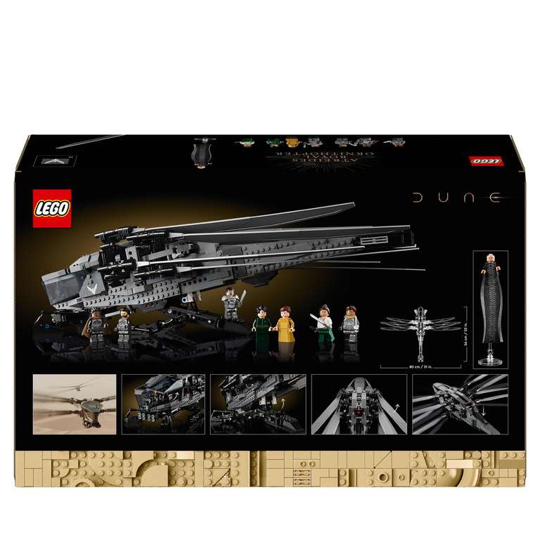 LEGO 10327 Icons Dune Atreides Royal Ornithopter, Model Kit Aviation Vehicle Set with 8 Minifigures Inc. Chani & Baron Harkonnen