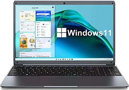 SGIN 15.6inch Laptop 12gb DDR4 512gb SSD Windows 11 with Intel Celeron N5095A Full HD 1920x1080, Gray