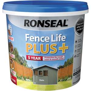 Ronseal Fence Life Plus 5L - Various Colours - £9.99 each (Free Click & Collect) @ Toolstation