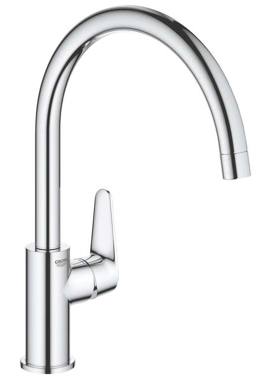 Grohe Bau Curve Kitchen Mono Mixer Tap Chrome
