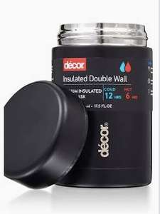 Décor Vacuum Insulated Food Flask | 2-in-1 Hot & Cold Stainless Steel Food Container | 520ml - Black - £4 @ Asda (Shrewsbury)