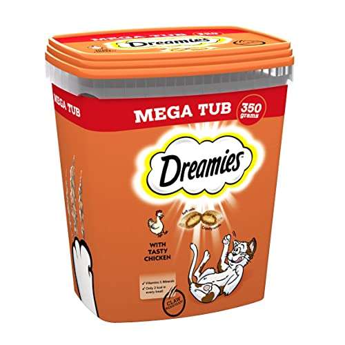 Dreamies Cat Treats Chicken 350g (pack of 2) £8.49 @ Amazon