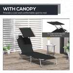Outsunny Outdoor Foldable Sun Lounger, 4 Level Adjustable Backrest Reclining Sun Lounger Chair Sold by MHSTAR