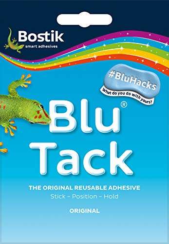 Bostik Blu Tack, Multipurpose Reusable Adhesive, Clean, Safe & Easy to Use, Non-Toxic, Handy Size, Colour: Blue