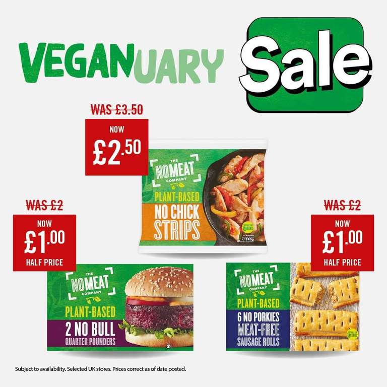 No Meat Plant Based Quarter Pounders/Sausage Rolls £1 - Chick Strips £2.50 @ Iceland