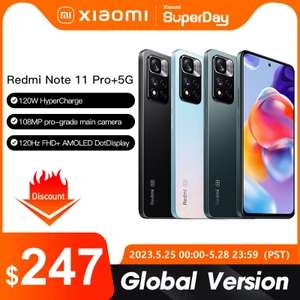 Global Version Xiaomi Redmi Note 11 Pro + 5G 6GB 128GB £213.46 @ XIAOMI - Authorized Store Via Aliexpress