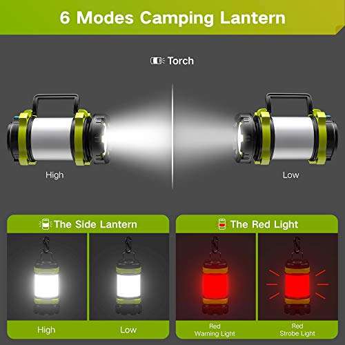 GEARLITE Rechargeable LED Torch, Multi-Function Camping Light with 3000mAh Power Bank - £13.99 with voucher sold by Gearlite @ Amazon