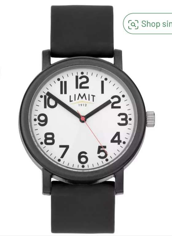 Limit Easy Read Black Silicone Strap Watch £12.49 free collection @ Argos