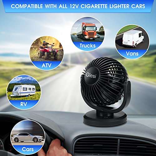zerotop Car Fan 12V Auto Car Cooling Fan 4" Vehicle Electric with voucher Sold by LIQIONG