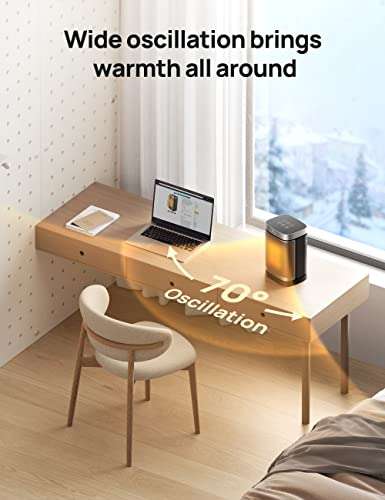 Dreo Space Heater, 70° Oscillating Electric PTC Ceramic Heater - w/Code & Voucher, Sold By DreoDirect UK FBA