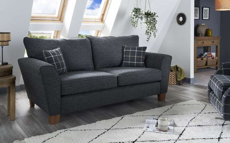 Living Theo Fabric 3 Seater Standard Back Sofa