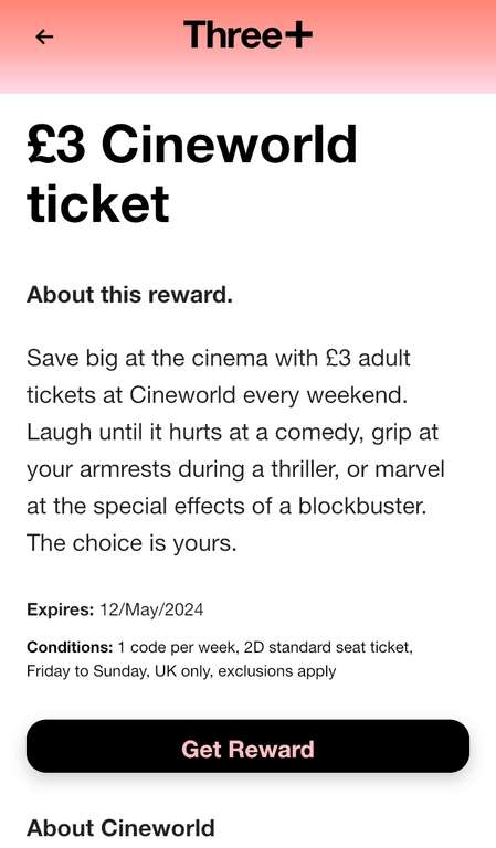 GHOST: RITE HERE RITE NOW Movie - Advance adult Cinema Film tickets at Cineworld using Three+ voucher (95p booking fee for online purchases)