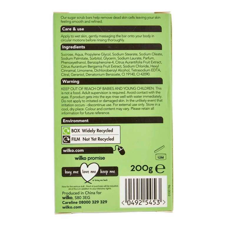 Fruits Scrub Bar Lime 200g - 25p + Free Click & Collect @ Wilko