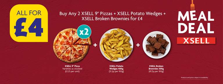 Xsells 9inch Pizza × 2 - wedges 400g and brownies 300g £4 deal