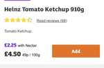Heinz Tomato Ketchup 910g (Large size bottle) - Nectar Price